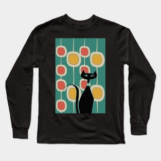 Black Cat Retro Style Long Sleeve T-Shirt